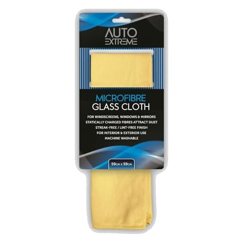 AlezyB Cream Microfibre Glass Cleaning Cloth for Windows, Windscreen & Mirrors