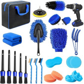 Houbobo 24-Piece Car Cleaning Kit with Drill Brushes