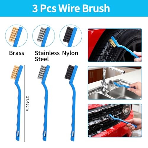 Houbobo 24-Piece Car Cleaning Kit with Drill Brushes-4