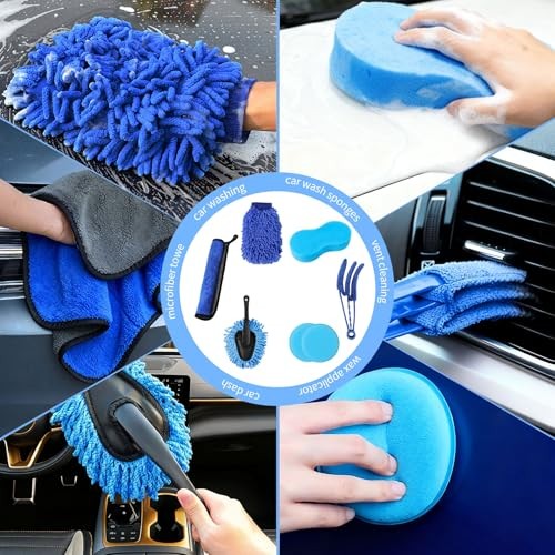 Houbobo 24-Piece Car Cleaning Kit with Drill Brushes-5
