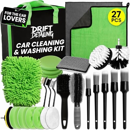 Drift Detailing 27-Piece Car Cleaning Kit with Detailing Brushes