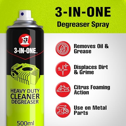 3-IN-ONE Professional Heavy Duty Cleaner Degreaser Spray 500ml, Pack of 12-1