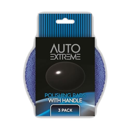 AlezyB 3 Pack Car Polishing Pads with Handle, Sponge, Cotton & Microfibre Applicator Set