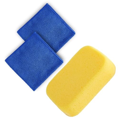 AA 8-Piece Car Cleaning Kit with 4 Cleaners, Microfibre Cloths, Sponge and 15L Bucket-5