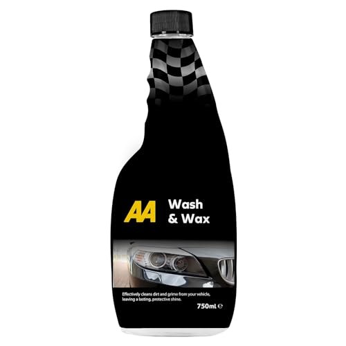 AA Car Essentials 4 x 750ml Car Cleaning Kit with Sponge, Microfibre Cloths, Wash Wax Shampoo, Alloy Wheel Cleaner, Tyre Shine and Glass Cleaner-2