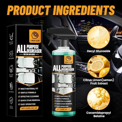 CHENRI All-Purpose Degreaser Spray for Car and Home, Lemon Scent-5