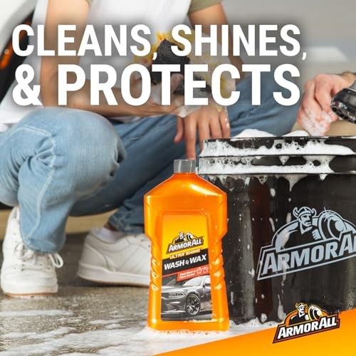 Armor All 7-Piece Car Cleaning Kit with Glass Cleaner, Wheel & Tyre Cleaner, Insect Remover, Car Wash & Wax, Jumbo Sponge, Microfibre Cloth and California Scents Air Freshener-1