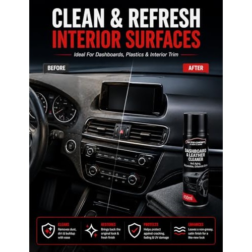 Auto Choice Interior Detailing Kit with Upholstery, Glass, Dashboard and Leather Cleaners, 6 Microfibre Towels and Storage Bag-4