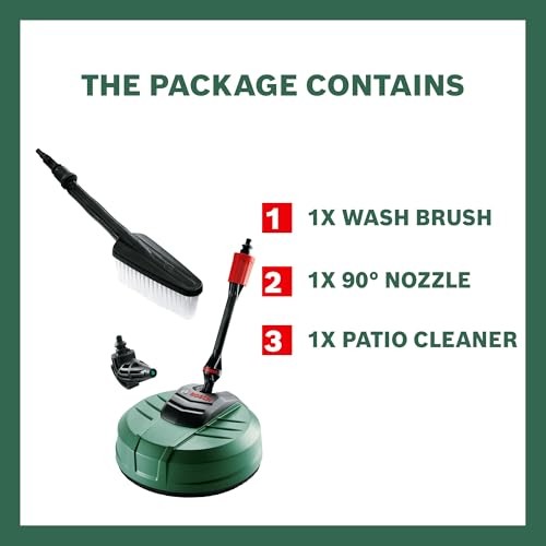 Bosch Home and Car Pressure Washer Cleaning Kit with AquaSurf 250, Wash Brush and 90° Nozzle-1