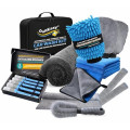 DoitEasy 15 Piece Car Cleaning and Detailing Kit with Drying Towel, Microfibre Towels, Wash Mitt, Alloy Wheel Brush and Interior Brushes