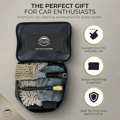 LUXORA AUTO Car Cleaning Kit with Microfibre Towels, Wash Mitts and 800GSM Drying Towel-1