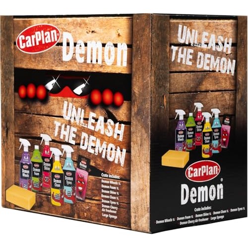 CarPlan Demon 7-Piece Car Care Gift Pack with Demon Shine, Wheels, Foam and Tyres-10