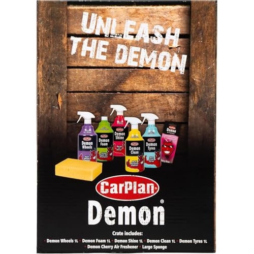 CarPlan Demon 7-Piece Car Care Gift Pack with Demon Shine, Wheels, Foam and Tyres-9