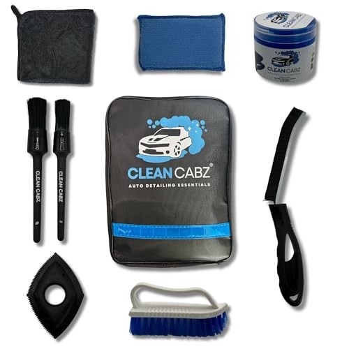 Clean Cabz 8-Piece Premium Car Cleaning Kit with Pet Hair Remover, Cleaning Putty and Brushes