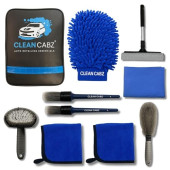 Clean Cabz 9-Piece Car Cleaning Kit with Waterproof Storage Bag