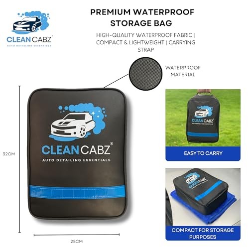 Clean Cabz 9-Piece Car Cleaning Kit with Waterproof Storage Bag-8