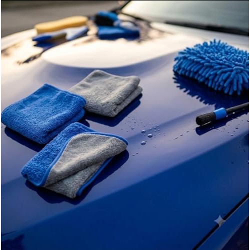 Cuxozy 13-Piece Car Cleaning Kit with 11L Collapsible Bucket-6