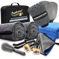 DoitEasy 12-Piece Car Cleaning Kit with Microfibre Towels, Wash Mitts, Wheel Brush and Detailing Brushes