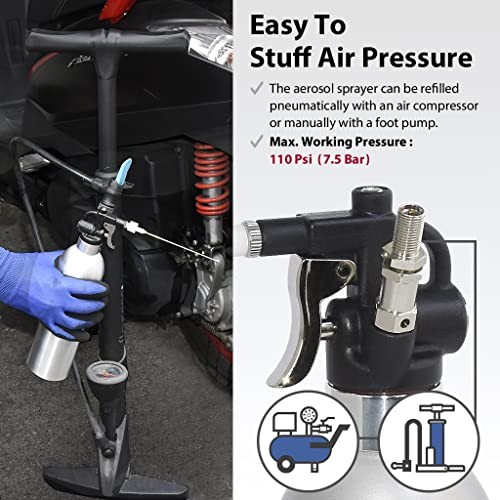 FIRSTINFO A1635 Refillable Brake Cleaner Spray Bottle, 650ml Aluminium Pressure Sprayer, Two-way Nozzle-5