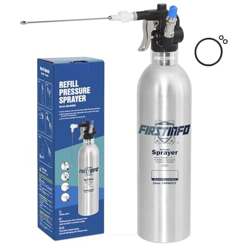 FIRSTINFO A1635 Refillable Brake Cleaner Spray Bottle, 650ml Aluminium Pressure Sprayer, Two-way Nozzle