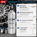FIRSTINFO A1636K Refillable Brake Cleaner Spray Bottle, 650ml Stainless Steel Pressure Sprayer with 4 Nozzles