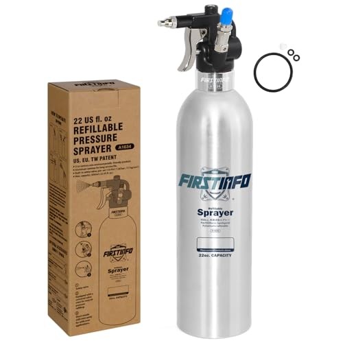 FIRSTINFO Refillable Brake Cleaner Spray Bottle, 650ml Aluminium Aerosol Sprayer with Mist Nozzle