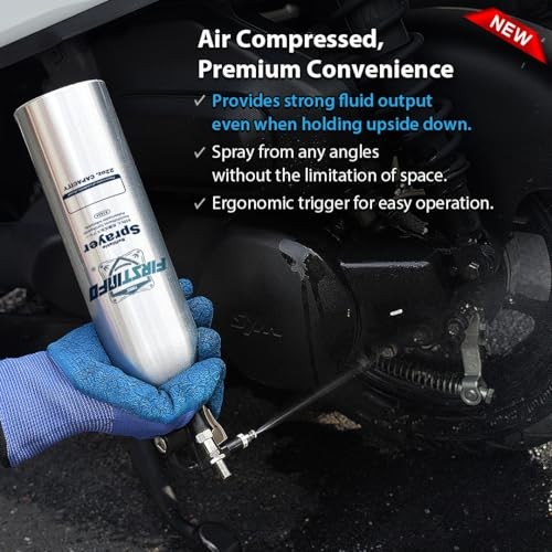 FIRSTINFO Refillable Brake Cleaner Spray Bottle, 650ml Aluminium Aerosol Sprayer with Mist Nozzle-6