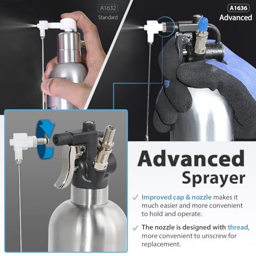 FIRSTINFO Refillable Brake Cleaner Spray Bottle, 650ml Stainless Steel with Two-way Nozzle-1