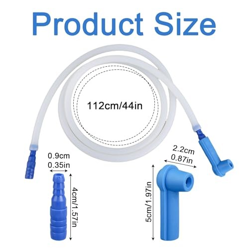 Fukaisu Brake Fluid Bleeder Hose, 1.2m Silicone Hose with Adapter-1