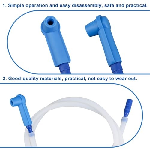 Fukaisu Brake Fluid Bleeder Hose, 1.2m Silicone Hose with Adapter-3