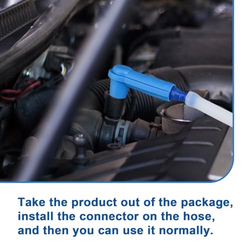 Fukaisu Brake Fluid Bleeder Hose, 1.2m Silicone Hose with Adapter-4