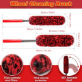 Kazaigou 6-Piece Car Wheel Cleaning Brush Kit with Microfiber Wheel Woolies, Wash Mitt and Stone Remover Hook