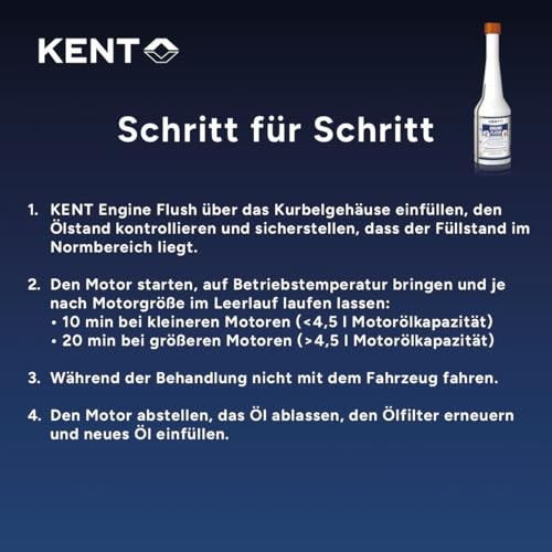 KENT Engine Flush 250ml Solvent-Free Oil Sludge Cleaner for Petrol and Diesel Engines-2