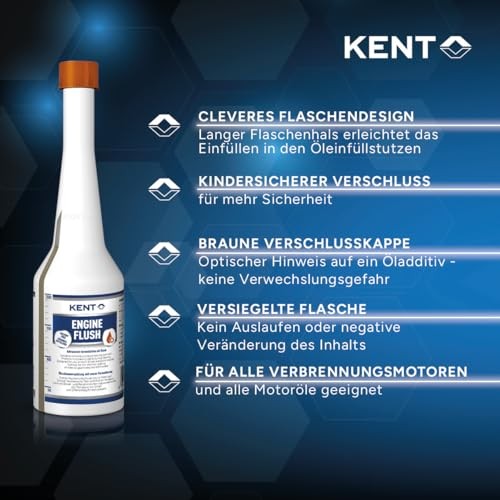 KENT Engine Flush 250ml Solvent-Free Oil Sludge Cleaner for Petrol and Diesel Engines-4