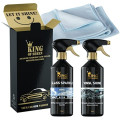 King of Sheen Interior Car Cleaning Kit with Vinyl Shine 500ml, Glass Sparkle 500ml and Professional Glass Microfibre Cloth