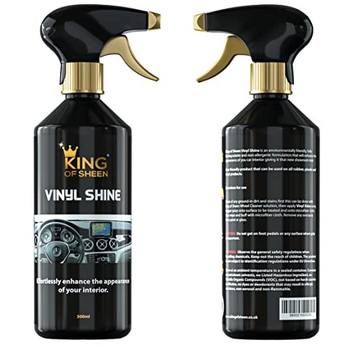 King of Sheen Interior Car Cleaning Kit with Vinyl Shine 500ml, Glass Sparkle 500ml and Professional Glass Microfibre Cloth-3