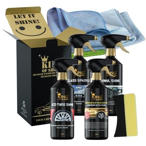 King of Sheen Waterless 8 Piece Car Cleaning Kit
