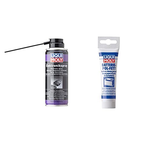 Liqui Moly Electronic Spray 200ml with 3140 Battery Terminal Grease 50g
