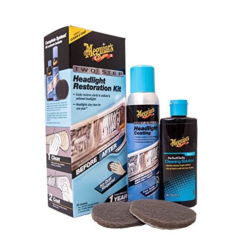 Meguiar's Two-Step Headlight Restoration Kit with Cleaner and Protectant