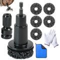 MFSKJELF Wheel Hub Cleaning Tool Kit with Grinding Head Adapter, Gloves, Cloth and 5 Pads