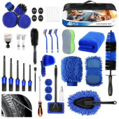 MIAOKE 41-Piece Car Cleaning Kit with Portable Handbag, Blue