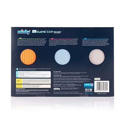 Minky 3 Pack M Cloth Car Cleaning Kit, Microfibre Valet Set-1