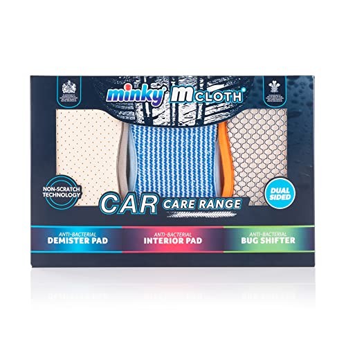 Minky 3 Pack M Cloth Car Cleaning Kit, Microfibre Valet Set