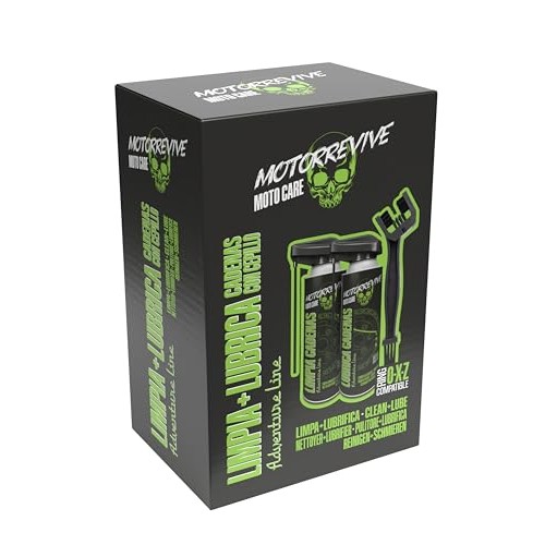 Motorrevive Adventure Line Off-Road Motorcycle Chain Maintenance Pack with Cleaner, Lubricant and Brush-9