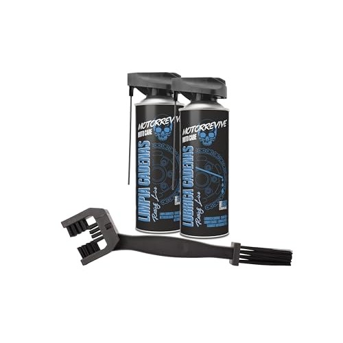Motorrevive Racing Line motorcycle chain cleaning and lubrication pack, 380 ml cleaner + 380 ml lubricant with chain brush-2