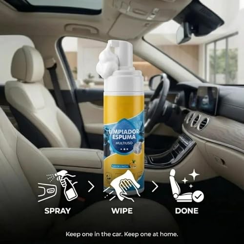 Generic Multifunctional Foam Cleaner Spray for Car Interiors, Kitchen Grease, Bathroom and Sofa, 2PC-3