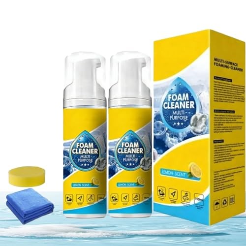 Generic Multifunctional Foam Cleaner Spray for Car Interiors, Kitchen Grease, Bathroom and Sofa, 2PC