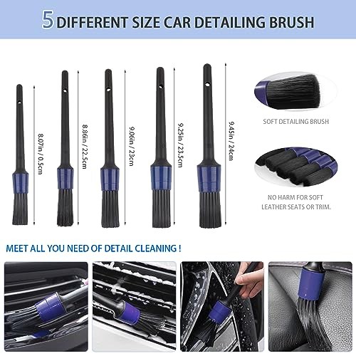Outigu 30-Piece Blue Car Cleaning Kit with Drill Brushes-5