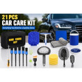 PLUSHA 21-Piece Car Cleaning Kit with 11L Foldable Bucket