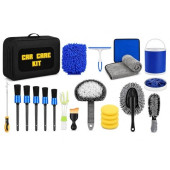 PLUSHA 21-Piece Car Cleaning Kit with 11L Foldable Bucket